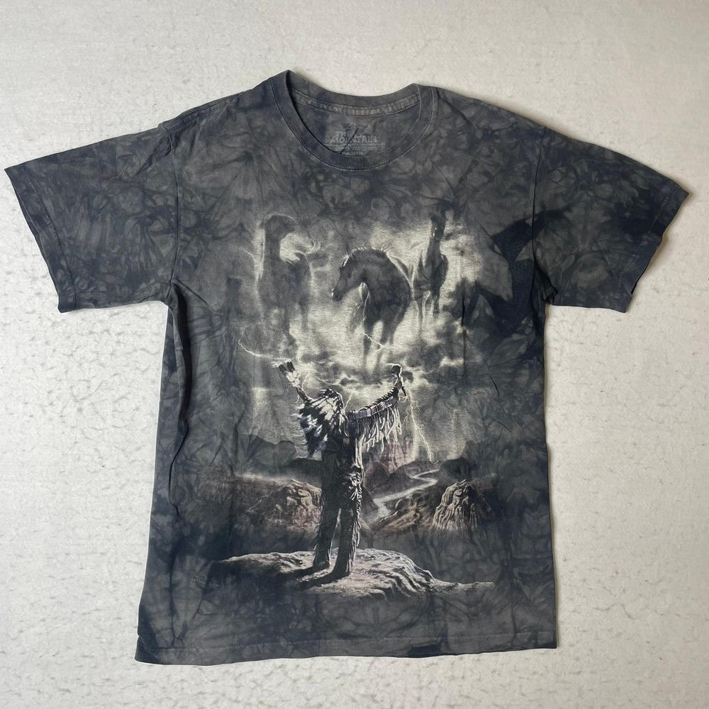 The Mountain Native American Indian Chief Horse‎ Spirit T Shirt Tie Dye Men
